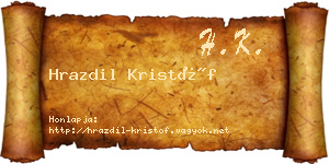 Hrazdil Kristóf névjegykártya